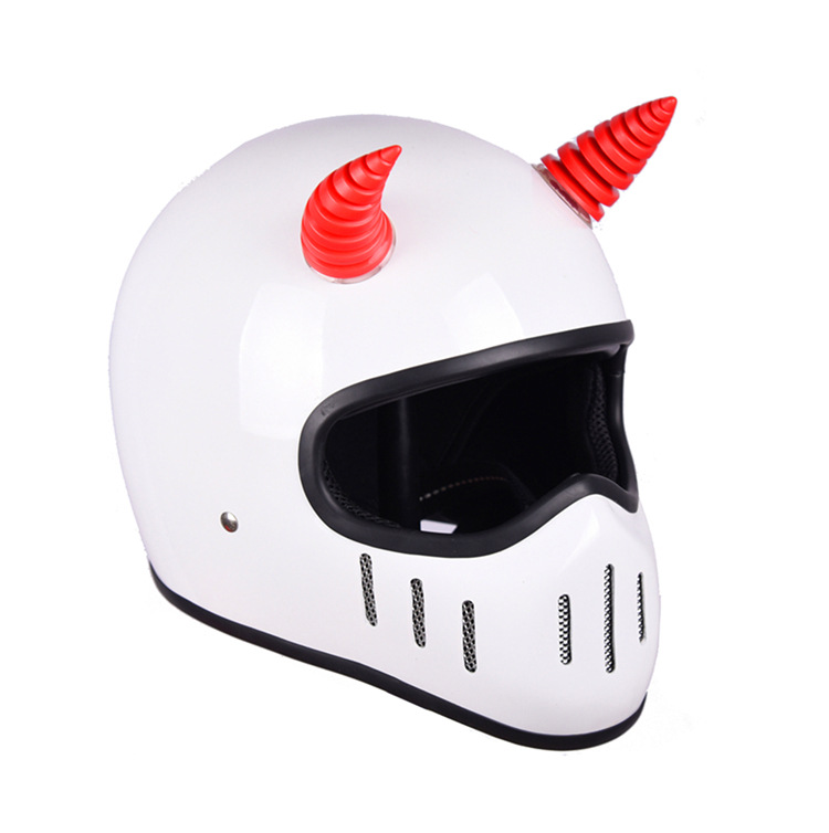 Electric Bicycle Helmet Decorative Luminous Size Horn Motorcycle Helmet Demon Sucker Universal Wings Cool Creative