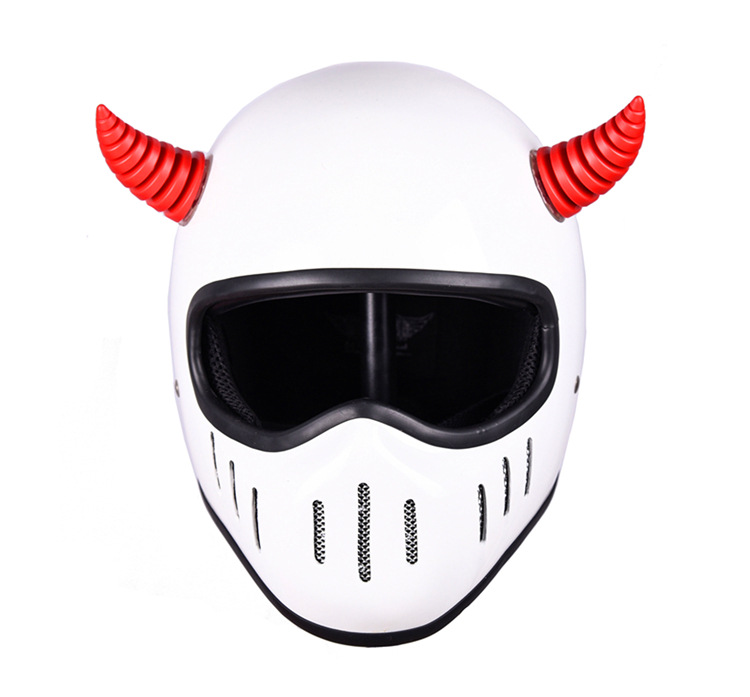 Electric Bicycle Helmet Decorative Luminous Size Horn Motorcycle Helmet Demon Sucker Universal Wings Cool Creative