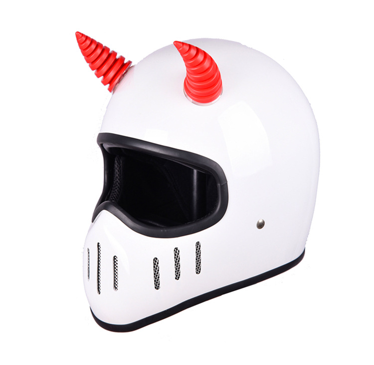 Electric Bicycle Helmet Decorative Luminous Size Horn Motorcycle Helmet Demon Sucker Universal Wings Cool Creative