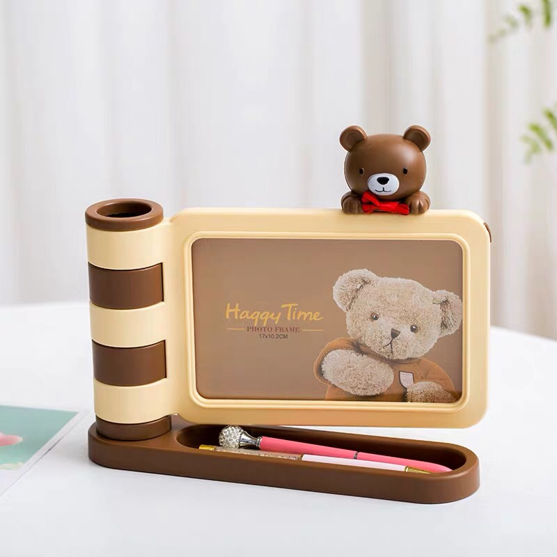 Children&#039;s Photo Frame Haotao Photo Frame HT-TF2308 Bear Pen Holder 6-Inch (2 Colors)