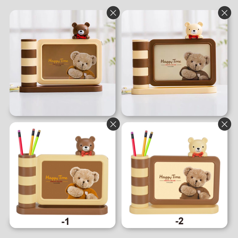 Children's Photo Frame Haotao Photo Frame HT-TF2308 Bear Pen Holder 6-Inch (2 Colors)