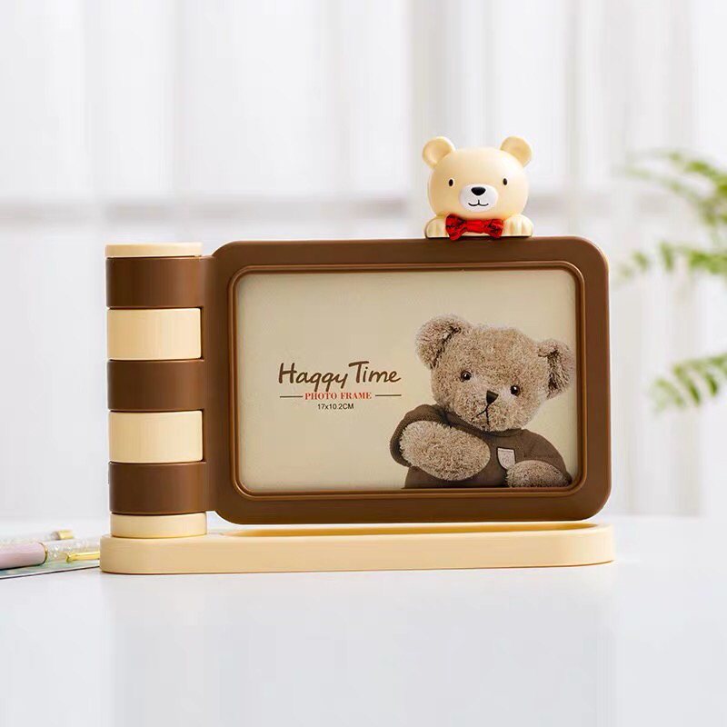 Children's Photo Frame Haotao Photo Frame HT-TF2308 Bear Pen Holder 6-Inch (2 Colors)