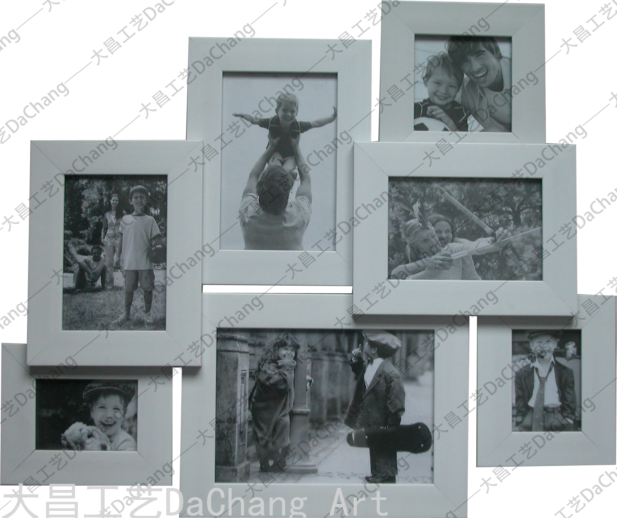Seven-Piece Combination Picture Frame Decorative Painting Wall-Mounted Clock Solid Wood Photo Wall Combination Custom Wedding Photo Frame Photo