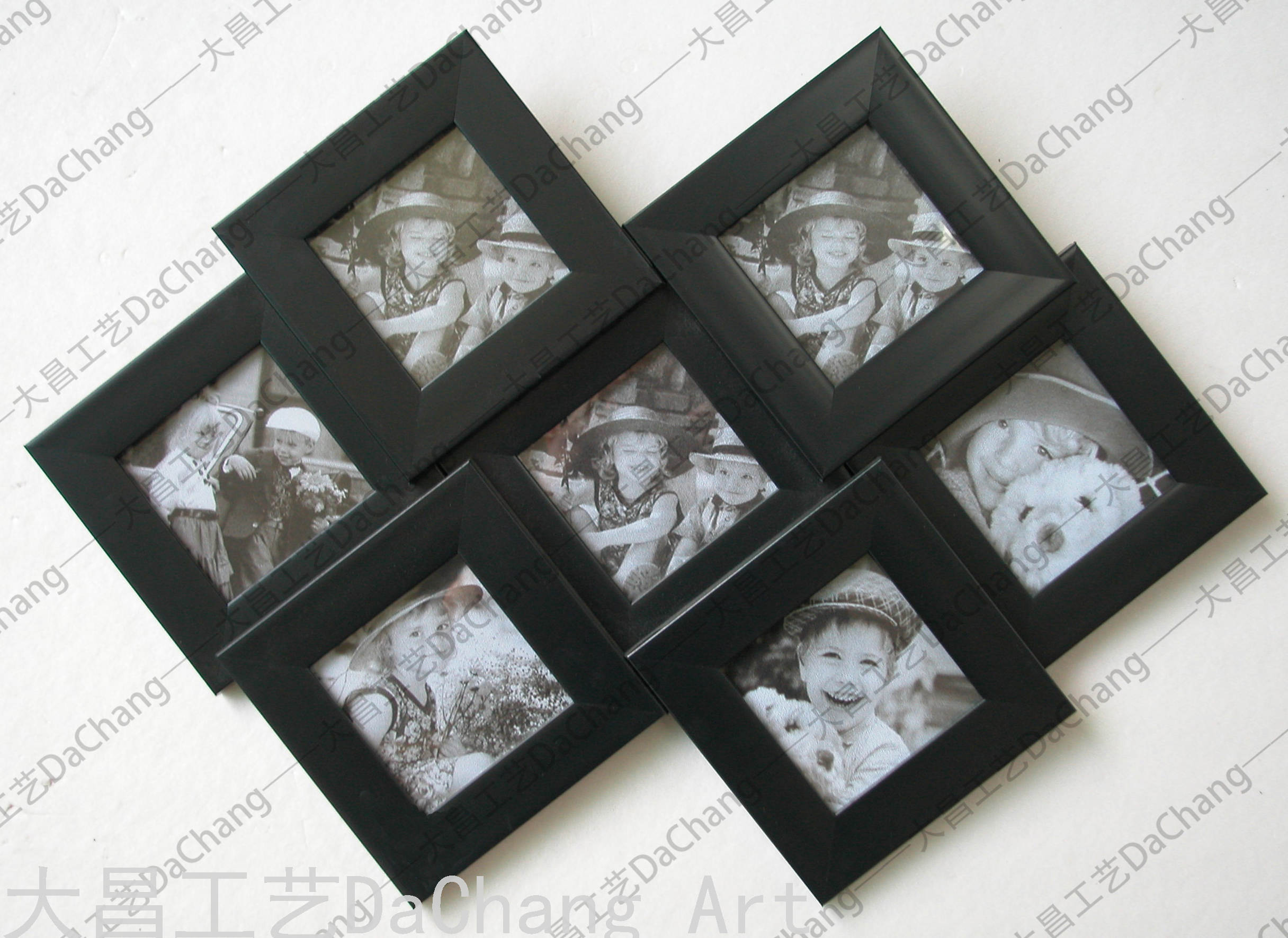 Seven-Piece Combination Picture Frame Decorative Painting Wall-Mounted Clock Solid Wood Photo Wall Combination Custom Wedding Photo Frame Photo