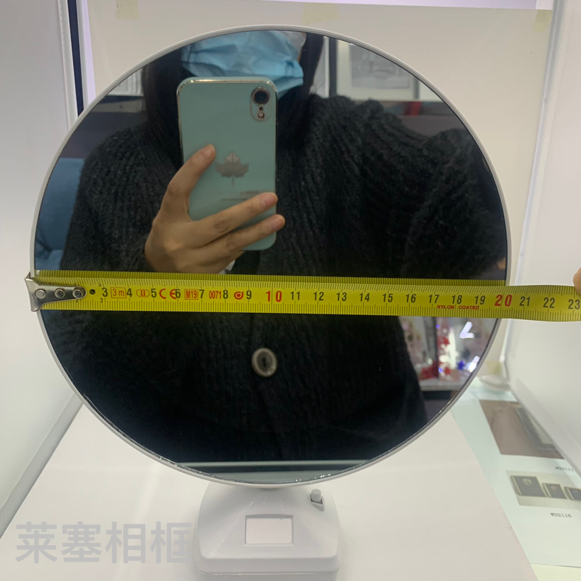 Large round Mirror LED Light Rotating Decoration Creative Crafts Plastic Living Room Bedroom Photo Magic Mirror Photo Frame