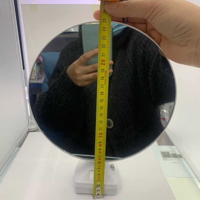 Large round Mirror LED Light Rotating Decoration Creative Crafts Plastic Living Room Bedroom Photo Magic Mirror Photo Frame