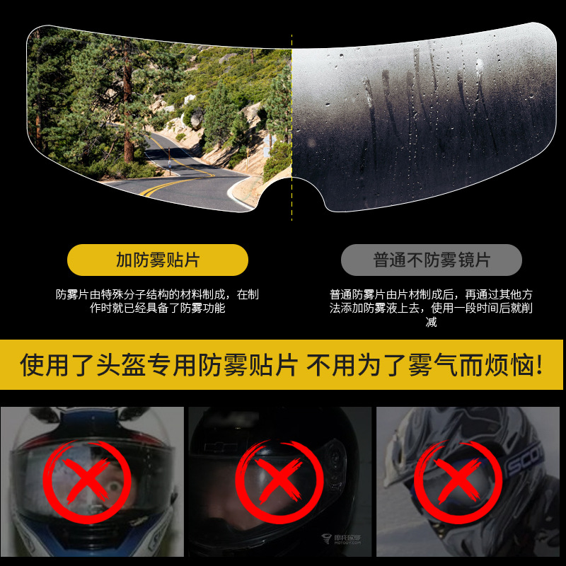Electric Motorcycle Helmet HD Anti-Fog Lens Stickers Riding Helmet Water Resistant Film Waterproof Paste Universal