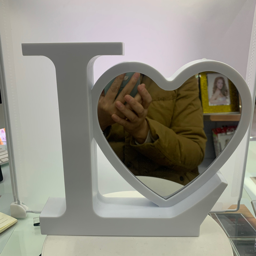 Love Heart with LED Light Creative Decoration Crafts Home Decorative Gift Photo Living Room Bedroom Magic Mirror Photo Frame