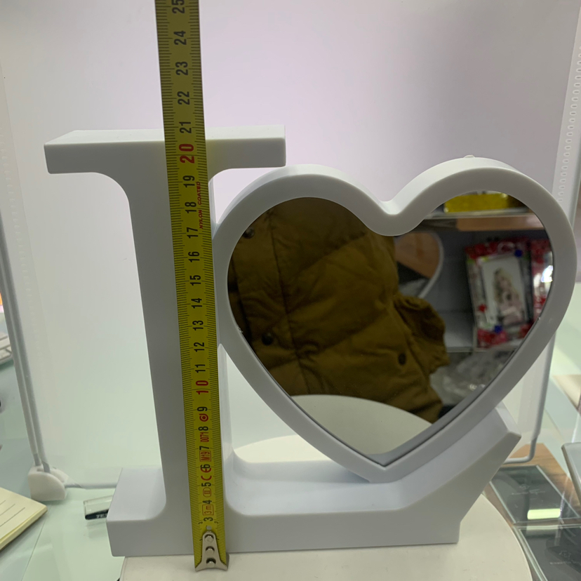 Love Heart with LED Light Creative Decoration Crafts Home Decorative Gift Photo Living Room Bedroom Magic Mirror Photo Frame