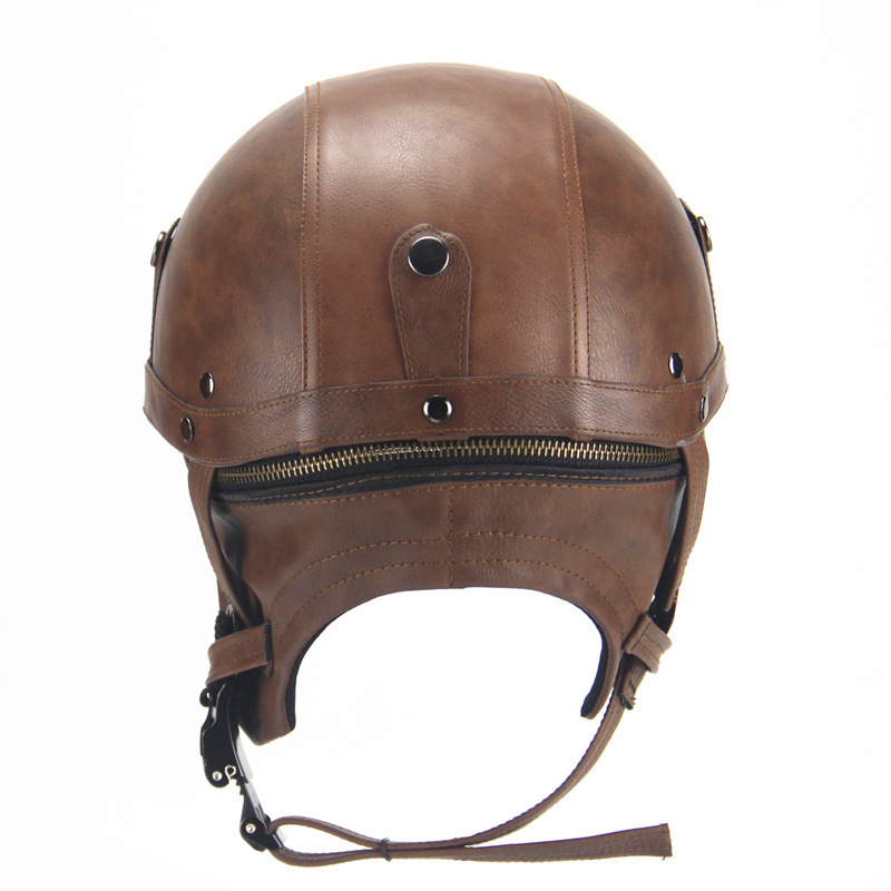 Cross-Border Retro Cool Electric Electromobile Helmet Half Helmet Pedal Locomotive Cruise Leather Helmet Prince Helmet