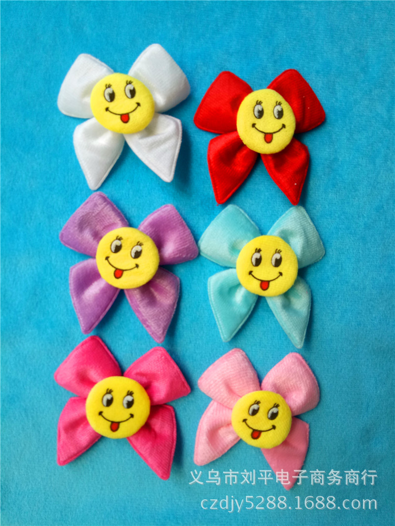 Supply Ultrasonic Embossed Smiley Bow Clothing Accessories Headdress Accessories Handmade Flowers