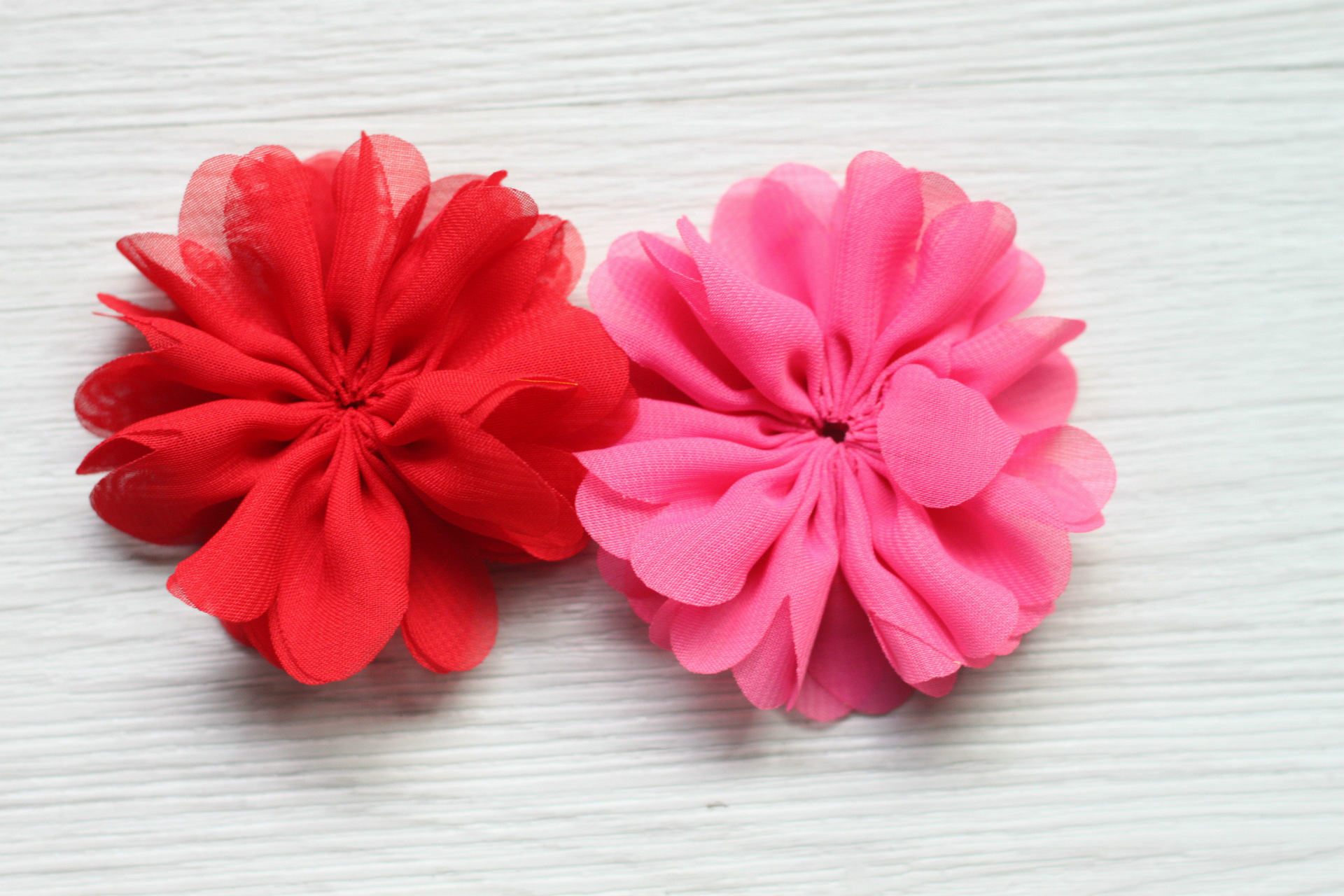 European and American DIY Jewelry Headdress Handmade Accessories 7cm Wave Chiffon Cloth Flowers Excluding Hair Clip Hair Band 16 Colors in Stock