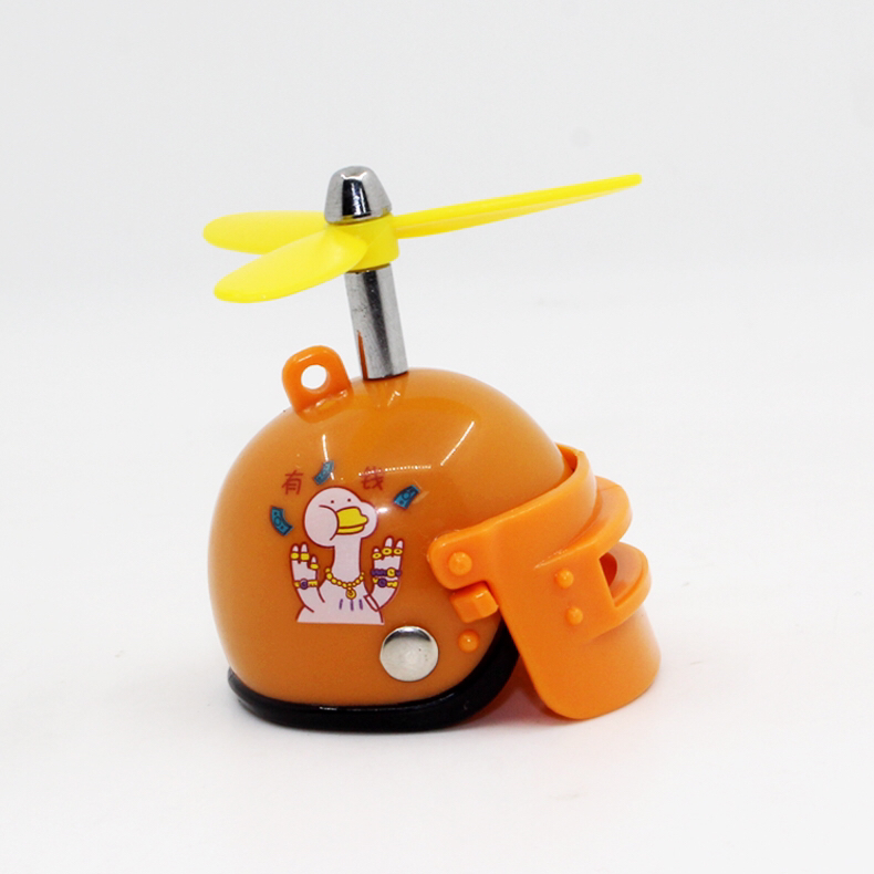 New Propeller Breaking Wind Duck Helmet + Duck + Bamboo Dragonfly Hat Helmet Key Pendants Turbo Duck