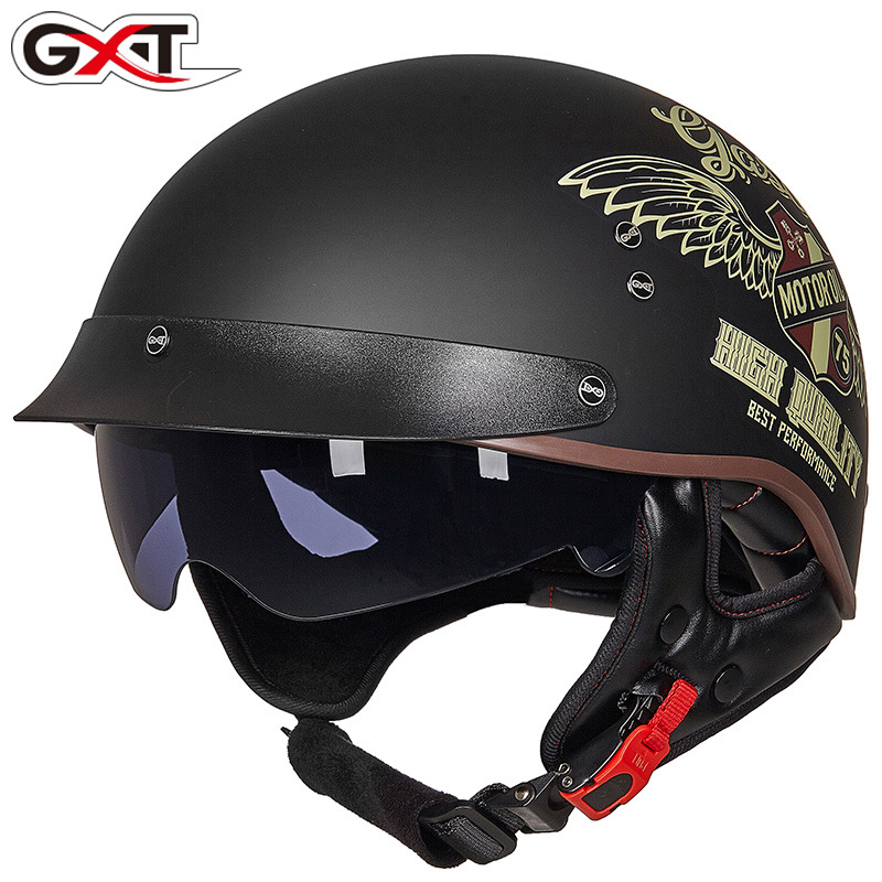 GXT Motorcycle Helmet Half Helmet Four Seasons Retro Harley Prince Helmet Retro Electric Car Men Head Helmet MT-4