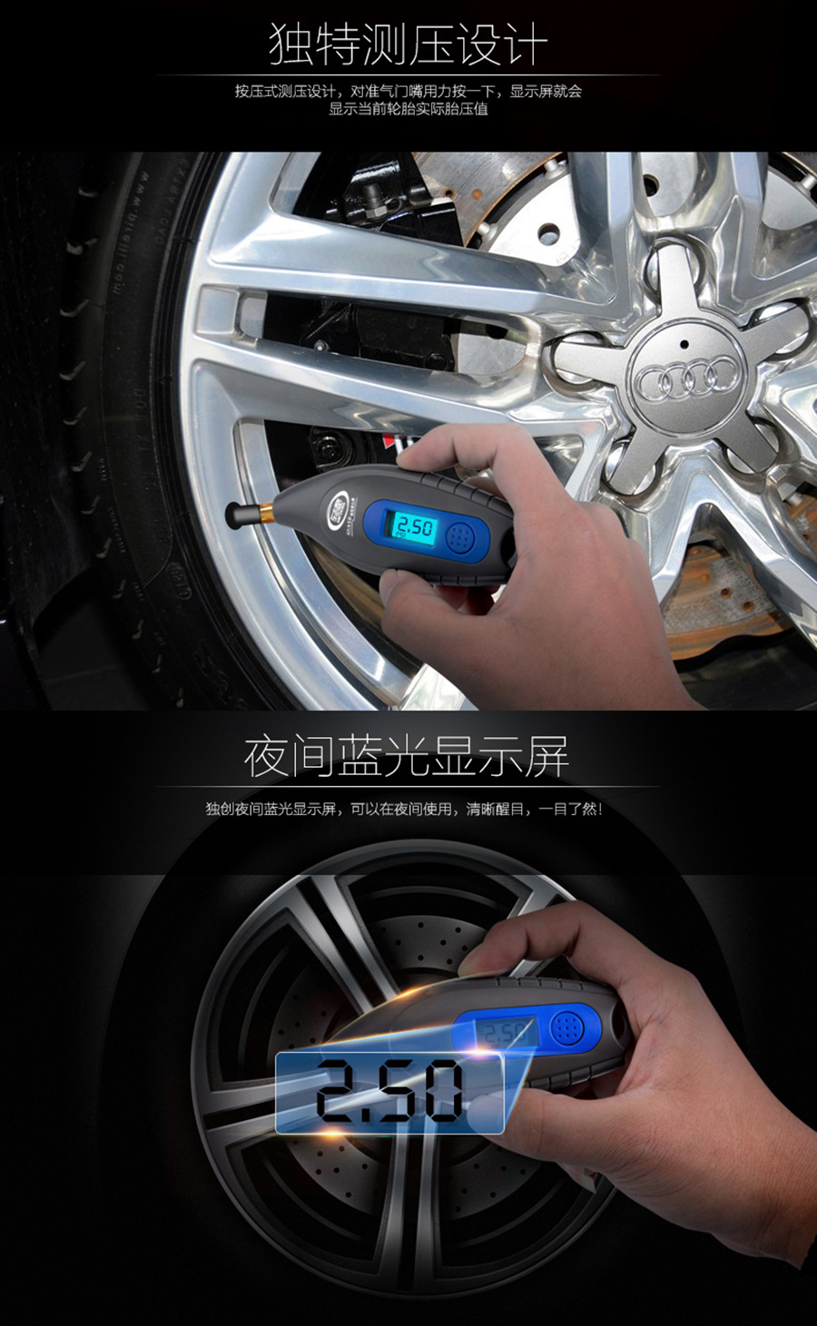 Available Car Zhiku Electronic Digital Tire Pressure Monitor Gauge Car Tire Pressure Gauge Digital Tire Pressure Gauge
