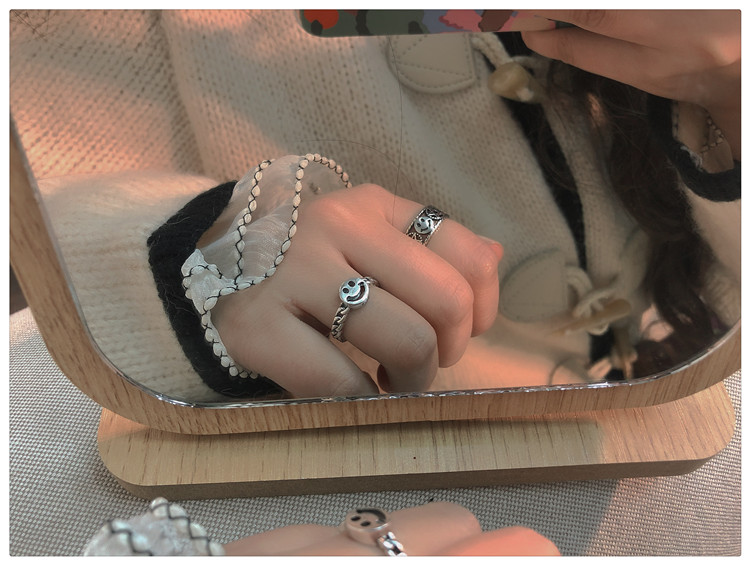 Ring Female Fashion Personality Distressed Jack Purcell Face Multi-Layer Ins Indifference Trend Korean Vintage Thai Silver Ring Ring Female Fashion Personality Distressed Jack Purcell Face Multi-Layer Ins Indifference Trend Korean Vintage Thai Silver Ring