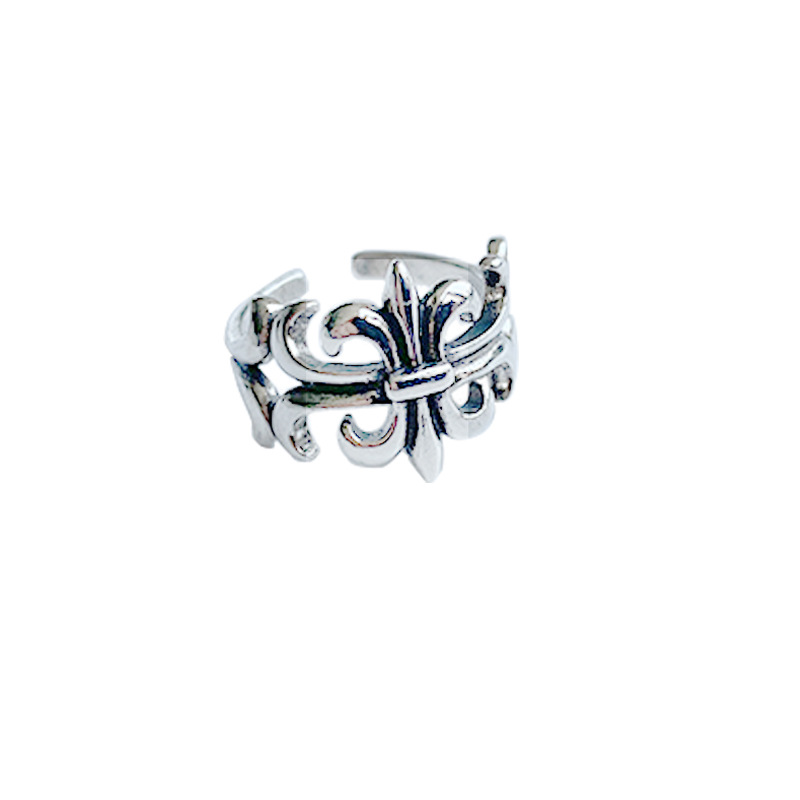 Ring Female Fashion Personality Distressed Jack Purcell Face Multi-Layer Ins Indifference Trend Korean Vintage Thai Silver Ring