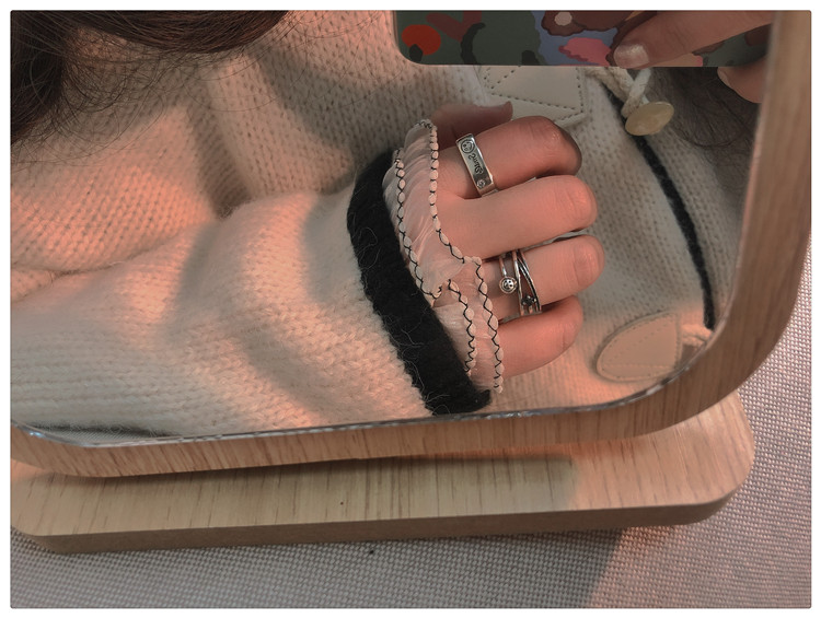 Ring Female Fashion Personality Distressed Jack Purcell Face Multi-Layer Ins Indifference Trend Korean Vintage Thai Silver Ring Ring Female Fashion Personality Distressed Jack Purcell Face Multi-Layer Ins Indifference Trend Korean Vintage Thai Silver Ring