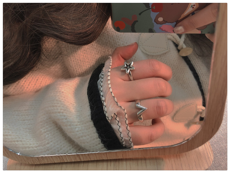 Ring Female Fashion Personality Distressed Jack Purcell Face Multi-Layer Ins Indifference Trend Korean Vintage Thai Silver Ring Ring Female Fashion Personality Distressed Jack Purcell Face Multi-Layer Ins Indifference Trend Korean Vintage Thai Silver Ring