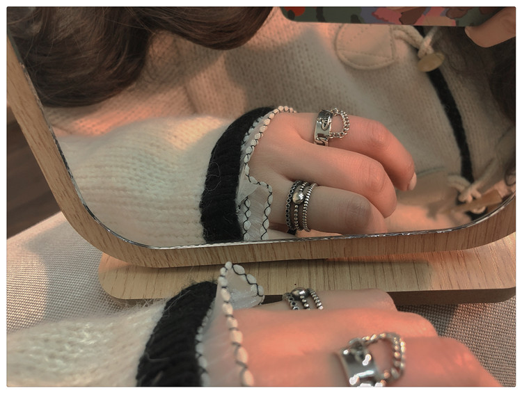 Ring Female Fashion Personality Distressed Jack Purcell Face Multi-Layer Ins Indifference Trend Korean Vintage Thai Silver Ring Ring Female Fashion Personality Distressed Jack Purcell Face Multi-Layer Ins Indifference Trend Korean Vintage Thai Silver Ring
