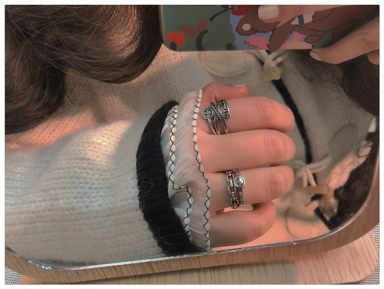 Ring Female Fashion Personality Distressed Jack Purcell Face Multi-Layer Ins Indifference Trend Korean Vintage Thai Silver Ring Ring Female Fashion Personality Distressed Jack Purcell Face Multi-Layer Ins Indifference Trend Korean Vintage Thai Silver Ring