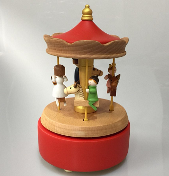 PH1540 jack lift wooden music box music box birthday gift creative children's rotating decorations