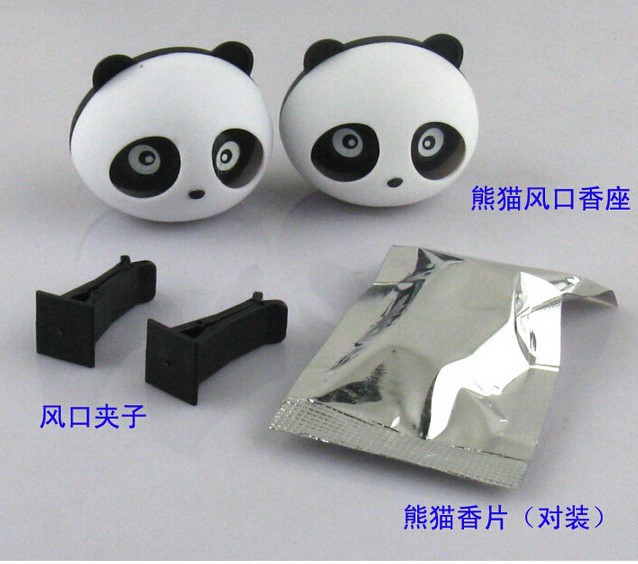 Panda car perfume car air outlet Decor clip perfume