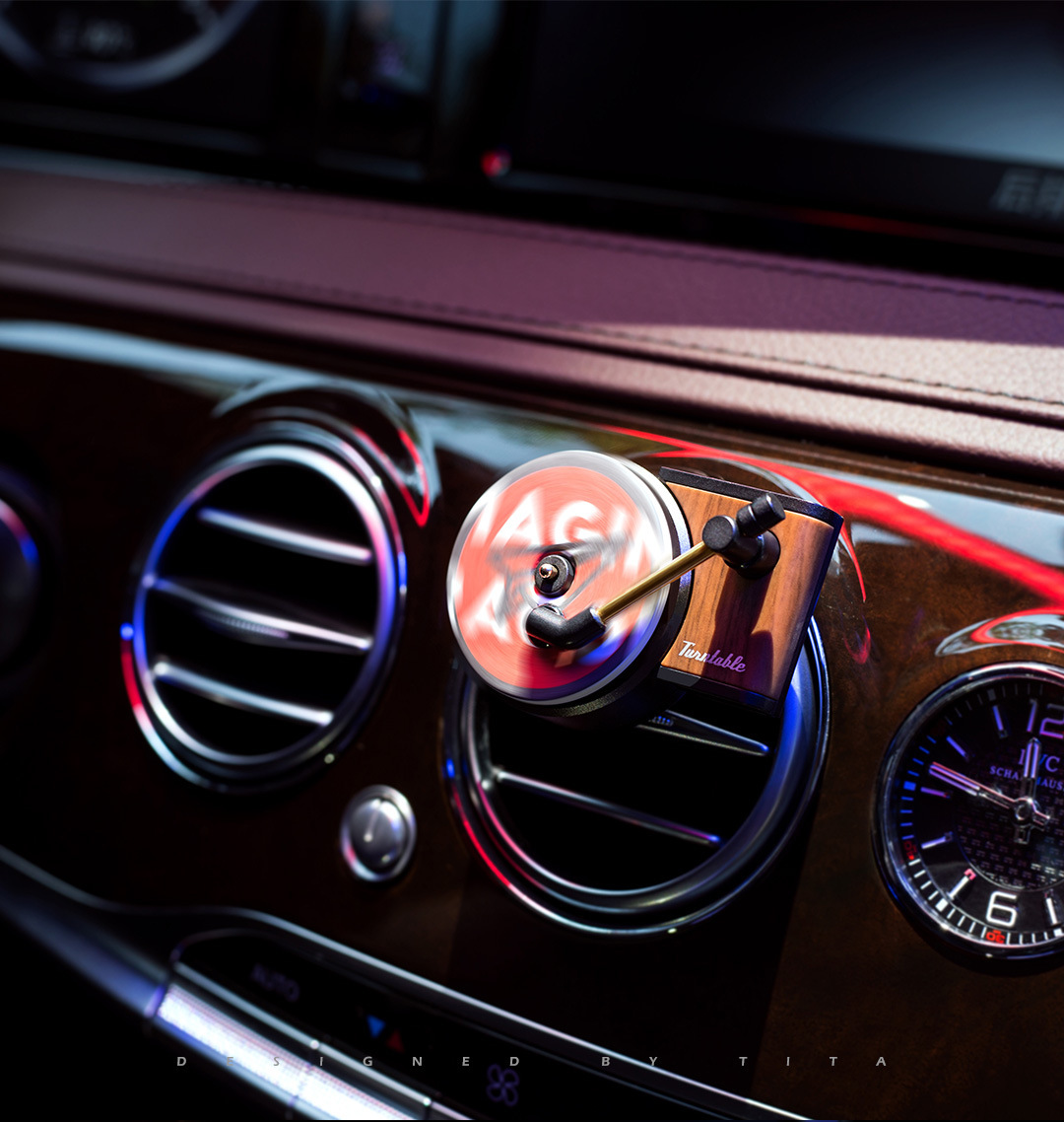 TITA Jukebox Car Aromatherapy Retro Air Outlet Aromatherapy Car Air Conditioner Vent Decoration Creative Car Perfume Bottom