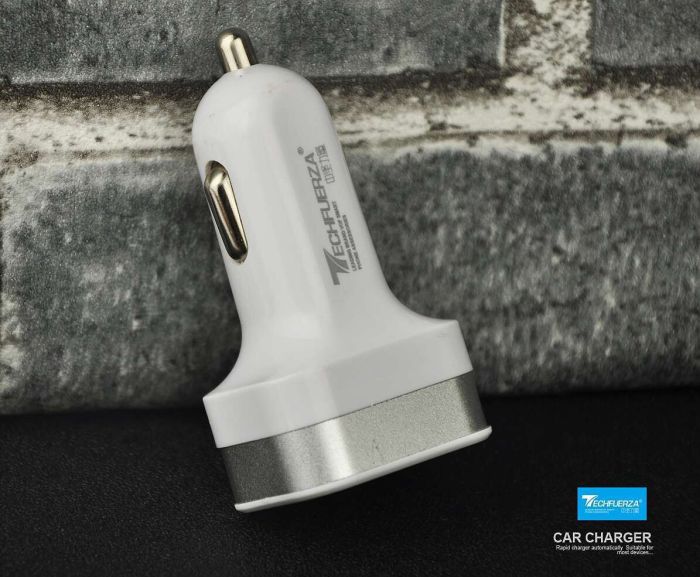 New square 3usb metal car charger USB mobile phone car charger custom logo