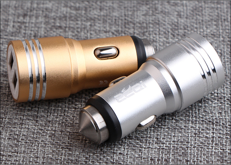 Zeki car charger dual USB car charger mobile phone charger safety hammer car charger wholesale