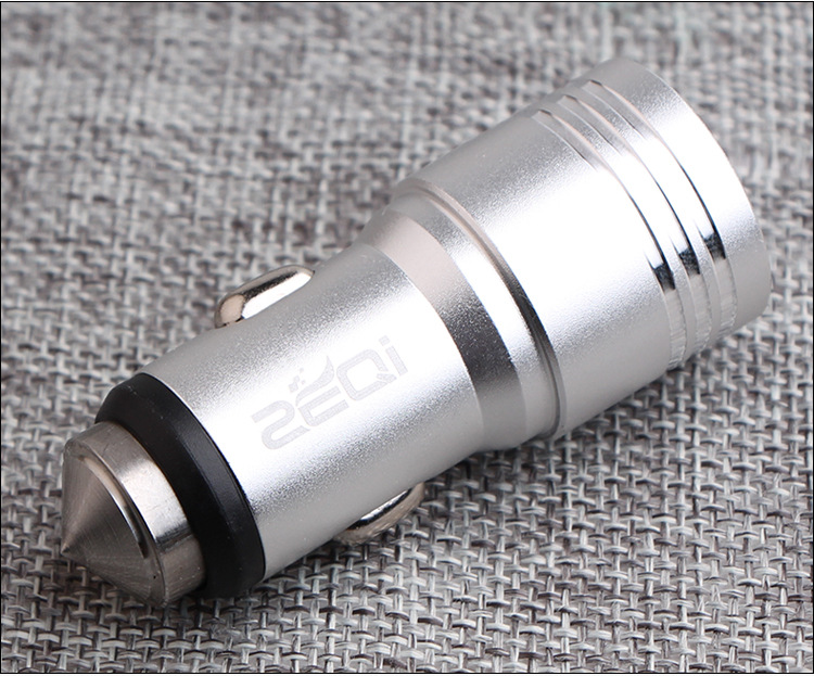 Zeki car charger dual USB car charger mobile phone charger safety hammer car charger wholesale