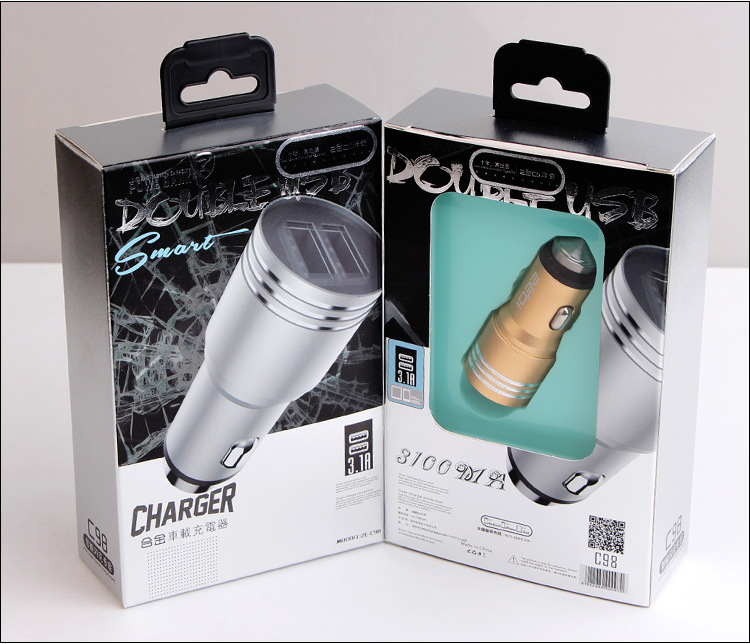 Zeki car charger dual USB car charger mobile phone charger safety hammer car charger wholesale