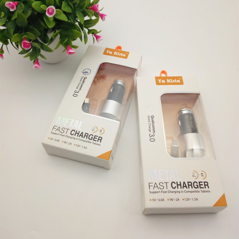 3.0ya Kirin original apple type-c metal car charger for quick charging of USB charger.