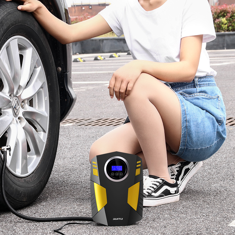 Vehicle Air Pump Digital Display Portable Electric 12V Tire Inflator Multifunctional with Car Automobile Air Pump