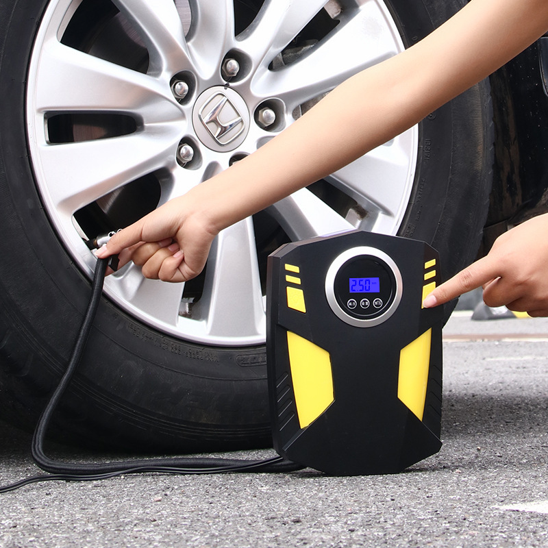 Vehicle Air Pump Digital Display Portable Electric 12V Tire Inflator Multifunctional with Car Automobile Air Pump