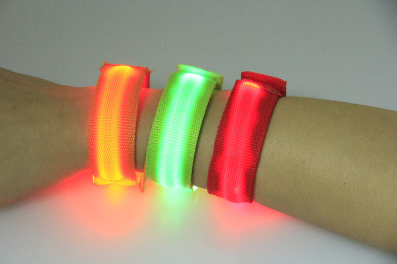 Double exposure buckle wrist band night running biker glowing arm with safety warning entertainment equipment Double exposure buckle wrist band night running biker glowing arm with safety warning entertainment equipment