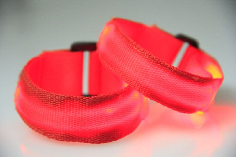 Double exposure buckle wrist band night running biker glowing arm with safety warning entertainment equipment Double exposure buckle wrist band night running biker glowing arm with safety warning entertainment equipment