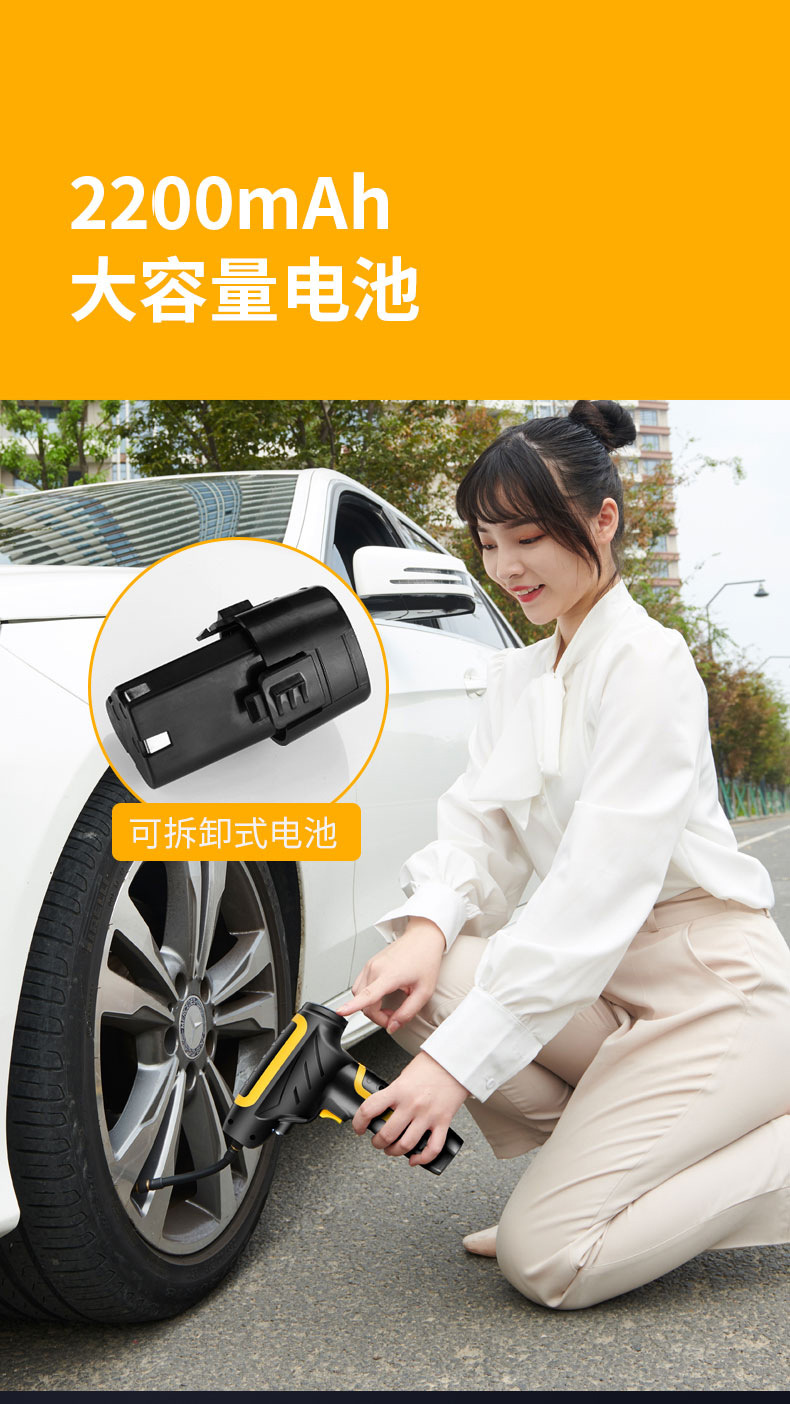 Automobile Inflator Mini Handheld Tire Pump with Light Digital Display Portable Car Wireless Air Pump Automobile Inflator Mini Handheld Tire Pump with Light Digital Display Portable Car Wireless Air Pump
