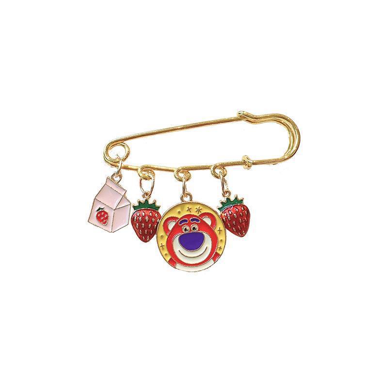 Cute Japanese Style Brooch Ins Trendy Anti-Unwanted-Exposure Buckle Personality Safety Pin Fixed Clothes Cartoon Pin Bag Accessories for Women