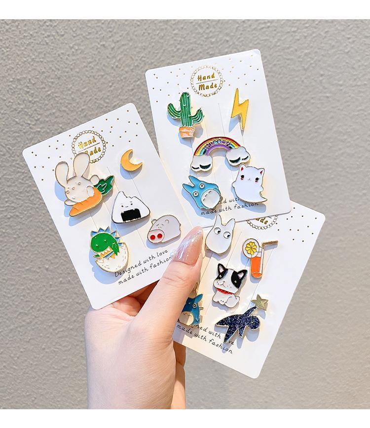 Cute Japanese Style Brooch Ins Trendy Anti-Unwanted-Exposure Buckle Personality Safety Pin Fixed Clothes Cartoon Pin Bag Accessories for Women Cute Japanese Style Brooch Ins Trendy Anti-Unwanted-Exposure Buckle Personality Safety Pin Fixed Clothes Cartoon Pin Bag Accessories for Women