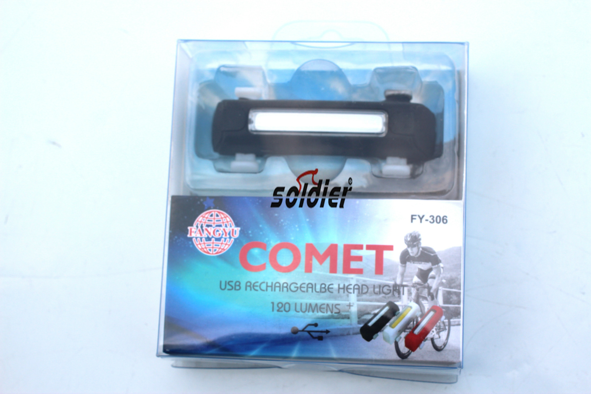 New bicycle taillight rear light safety warning light rechargeable /10287 double leather buckle