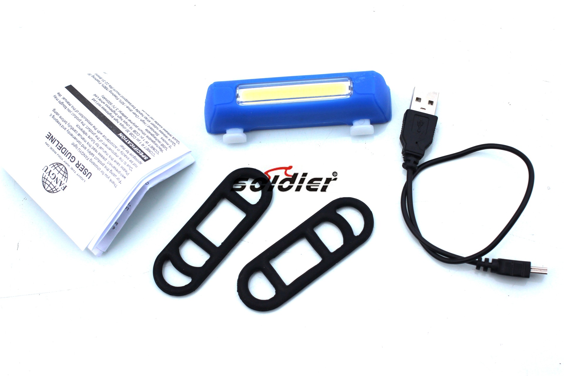 New bicycle taillight rear light safety warning light rechargeable /10287 double leather buckle