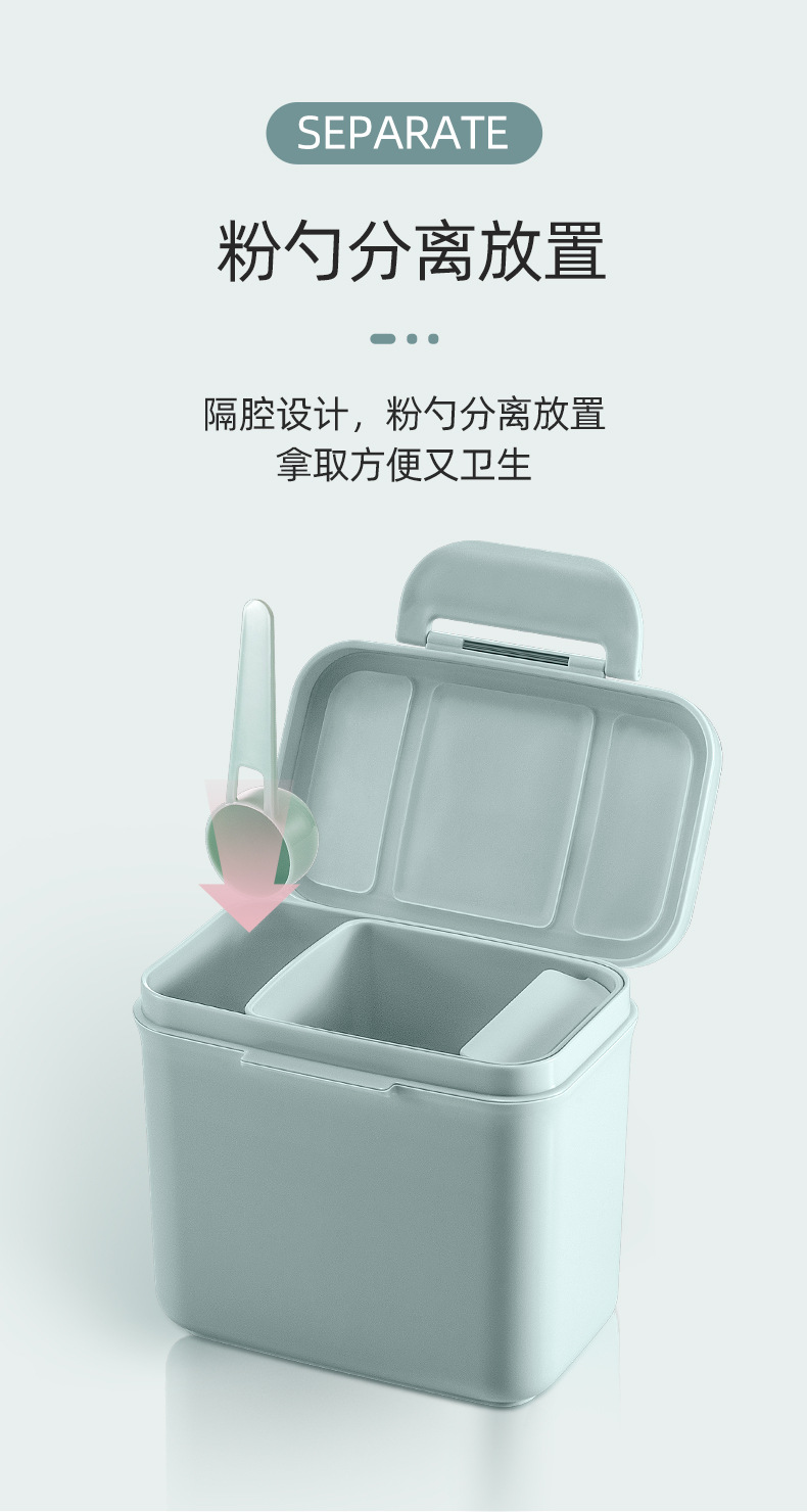 Ankou Safety Buckle Baby Sealed Snack Box Small Complementary Food Milk Powder Plaid Packing out Portable Milk Powder Box