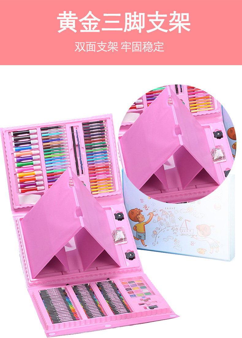 Factory Direct Sales Hot Russian 208 Easel Painting Kit Brush Student Gift Prizes Stationery Wholesale