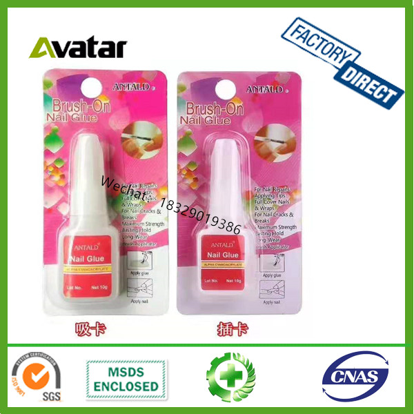 Mini Strong Adhesive Fake Acrylic False Nail Tip Glue for Manicure Decoration with Brush inside Mini Strong Adhesive Fake Acrylic False Nail Tip Glue for Manicure Decoration with Brush inside