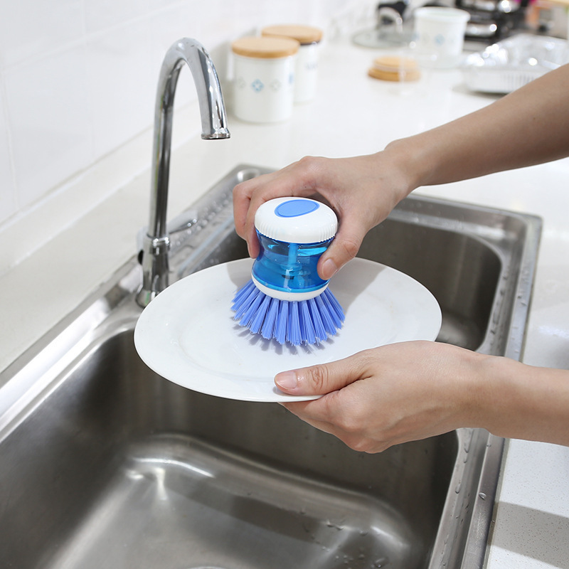 Household Dish Brush Self-Contained Liquid Dishwashing Brush Artifact Hydraulic Dishwashing Oil-Free Cleaning Household Decontamination Brush