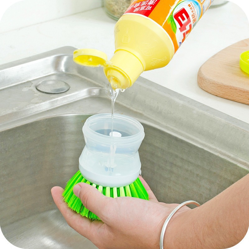 Household Dish Brush Self-Contained Liquid Dishwashing Brush Artifact Hydraulic Dishwashing Oil-Free Cleaning Household Decontamination Brush
