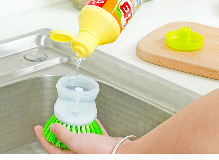 Household Dish Brush Self-Contained Liquid Dishwashing Brush Artifact Hydraulic Dishwashing Oil-Free Cleaning Household Decontamination Brush