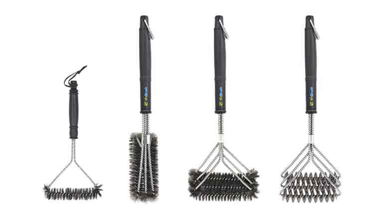 Whole Foreign Oven Brush 12Inch Triangle Steel Wire Barbecue Cleaning Brush Practical Grill Rack Brush BBQ Tool