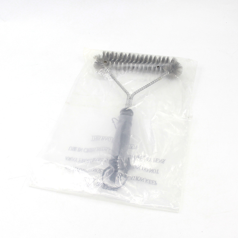 Whole Foreign Oven Brush 12Inch Triangle Steel Wire Barbecue Cleaning Brush Practical Grill Rack Brush BBQ Tool